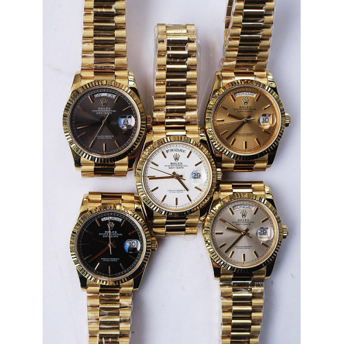 Rolex Day-Date 40mm YG Oyster Fluted *5 Dials* Bracelet BP A2836