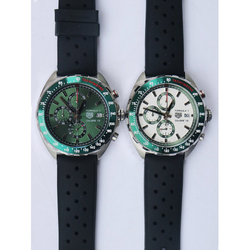  TAG Formula 1 White & Green Dial Rubber Quartz