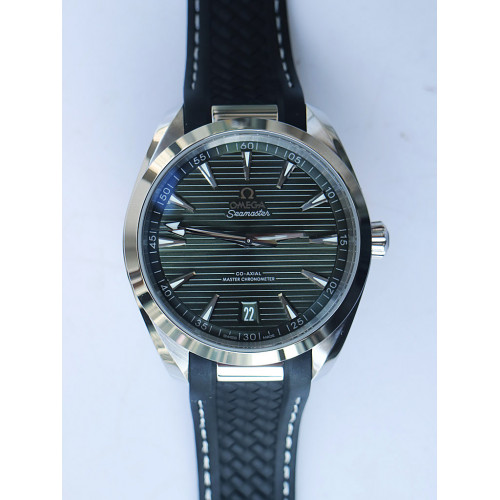 Aqua Terra 150M Master Chronometers Green Dial Rubber Strap A8900 Super Clone Free Bracelet VSF