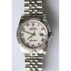 DateJust 116234 36mm white dial Roman Markers Bracelet BP
