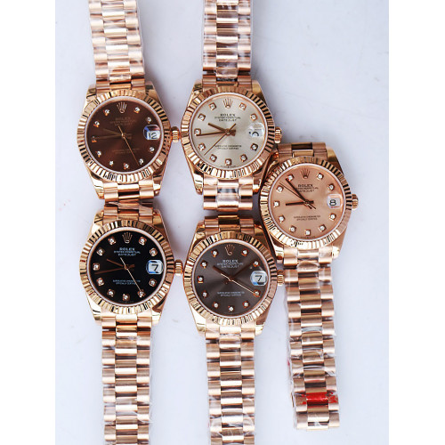 DateJust 31mm 278285 RG Fluted Bezel Diamond Markers *5 Dials* Bracelet BP A2824 & A2813