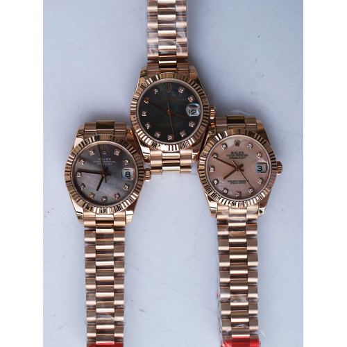 DateJust 31mm 278285 RG Fluted Bezel Diamond Markers *3 MOP Dials* Bracelet BP A2824 & A2813