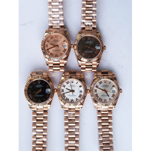 DateJust 31mm 278285 RG Fluted Bezel Roman Markers *5 Dials* Bracelet BP A2824 & A2813