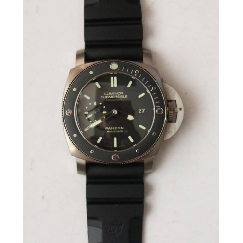 PAM 389 O Titanium 1:1 Best Edition Black Dial on Black Rubber Strap P9000 VSF V2
