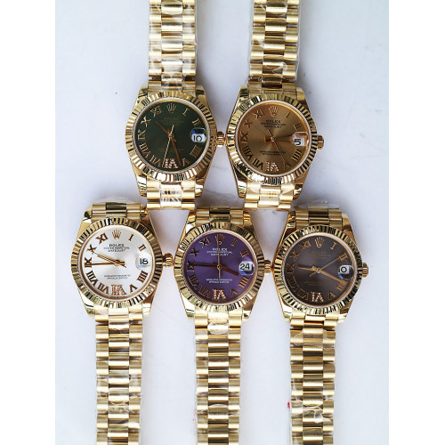 DateJust 31mm 278285 YG Fluted Bezel Diamond Roman Markers *5 Dials* Bracelet BP A2824 & A2813