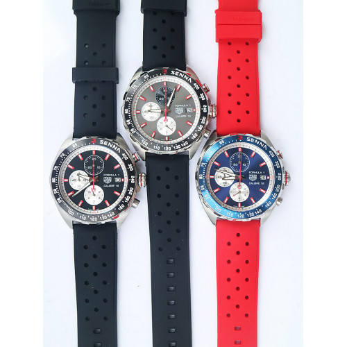 TAG Formula 1 Black & Blue & Grey Dial Rubber Quartz
