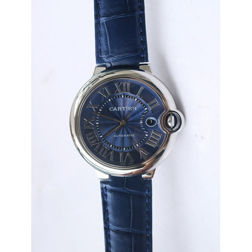 Ballon Bleu 42mm Blue Texture Dial Blue Crocodile Strap A2892 AF