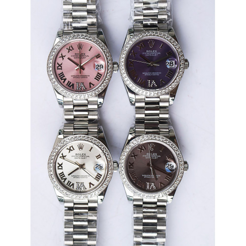 DateJust 31mm 278289 Diamond Bezel Diamond Roman Markers *4 Dials* Bracelet BP A2824 & A2813