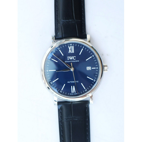 Portofino '150 Years' IW356518 Blue Dial Black Croco Strap ETA2892 V7F