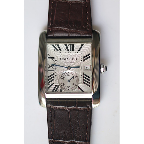Tank MC White Textured Dial Leather JF A23J