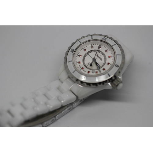 J12 ladies White Ceramic Diam Markers Quartz