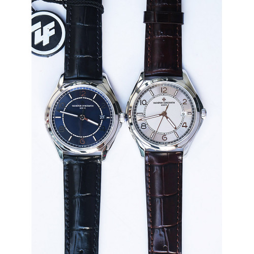 Fiftysix 40mm White & Blue Dial Leather Strap A1326 ZF