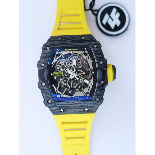 RM035-02 Real Forge Carbon Skeleton Dial Yellow Rubber Strap NH05A V3 ZF