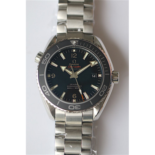 Omega Planet Ocean 45mm Ceramic Bezel Black Dial Silver Number Bracelet BP A8500