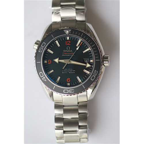 Omega Planet Ocean 45mm Ceramic Bezel Black Dial Orange Number Bracelet BP A8500