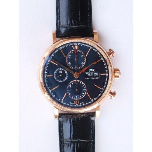 IW391022 Portofino RG Blue Dial Leather Strap A7750 ZF