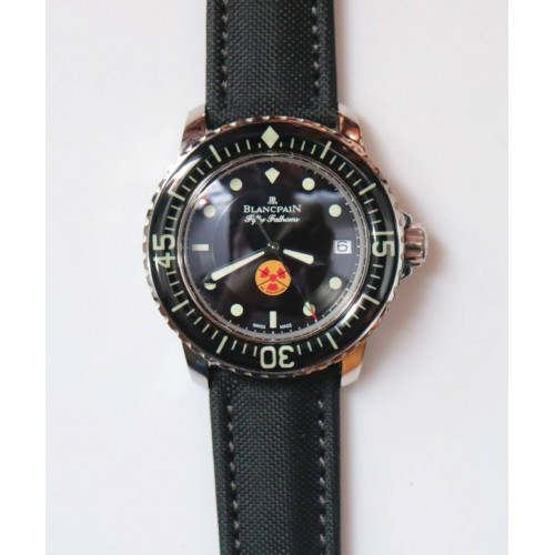 Fifty Fathoms 1:1 Best Edition SS "No Radiation" Dial on Sail-canvas Strap ZF  A2836