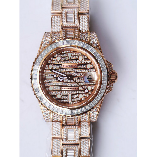 GMT Master II 116769 BRIL RG Full Diamonds Watch A2836 TWF