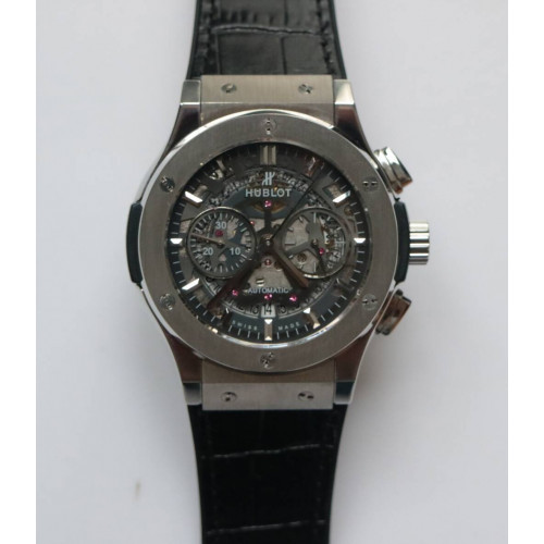 Classic Fusion 45mm Skeleton Watch Chronograph Gummy Leather 