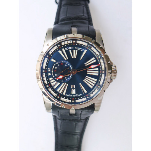 Excalibur DBEX0543 Titanium Blue Dial Black Leather Strap Micro Rotor Movement TBF