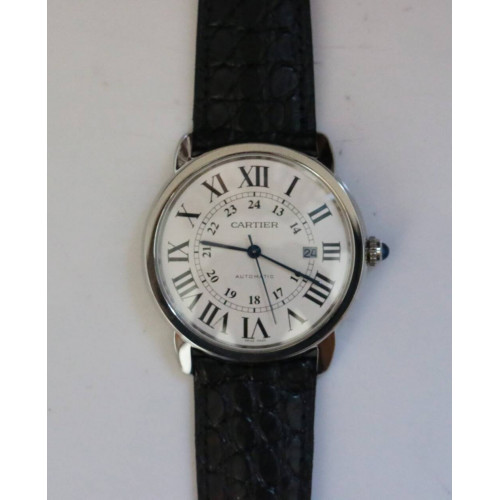 Ronde Solo de Cartier 42mm 1:1 Best Edition White Dial Leather Strap MIYOTA 9015 ZF 