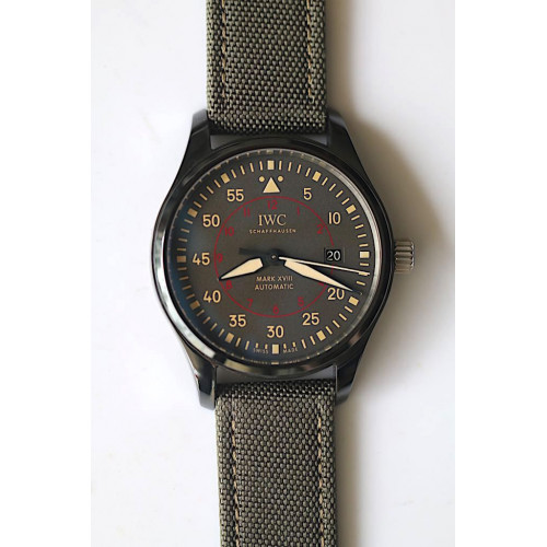 IWC IW324702 Mark XVIII Real Ceramic Green Dial Nylon Leather A2892 MKF