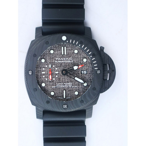 PAM 1039 Carbotech Best Edition Dark Grey Sail Dial on Rubber Strap P.9010 Clone Free White Rubber Strap VSF