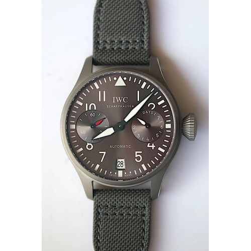 Big Pilot IW500910 "PATROUILLE SUISSE" Real Power Reserve Grey Dial Grey Nylon Leather ZF A51111