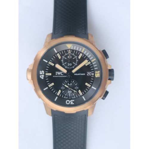 Aquatimer Chrono IW379503 Bronzo Case 1:1 Best Edition Black Dial Rubber Strap A7750  V6F 