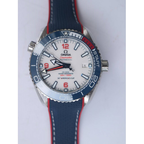 Planet Ocean 2021 America's Cup SS 1:1 Best Edition White Dial Blue Nylon Strap A8900 Super Clone VSF 