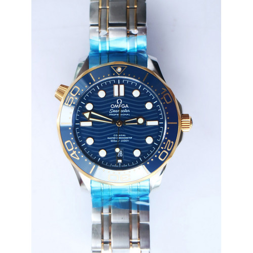 2018 Seamaster Diver 300M SS/YG 1:1 Best Edition YG Bezel Blue Dial SS/YG Bracelet A8800 VSF