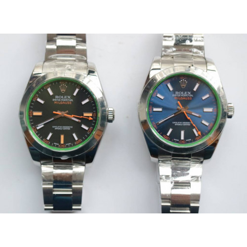 Milgauss 116400 GV 1:1 Green Sapphire Black&Blue Dial 904l Bracelet A3131 ARF 
