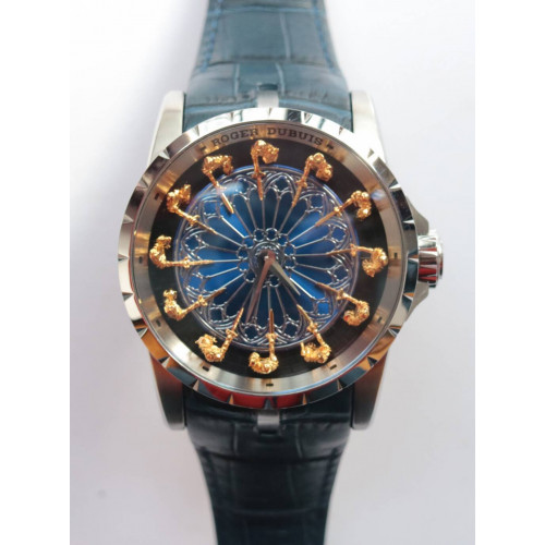 Excalibur RDDBEX0495 SS Blue Dial Blue Leather Strap