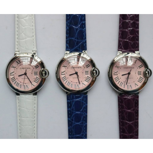 Ballon Bleu 36mm Pink Dial Leather strap SEIKO NH05A SWF 