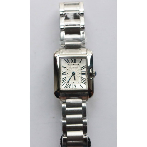 Tank Anglaise Ladies SS  1:1 Best Edition White Dial SS Bracelet Quartz GSF