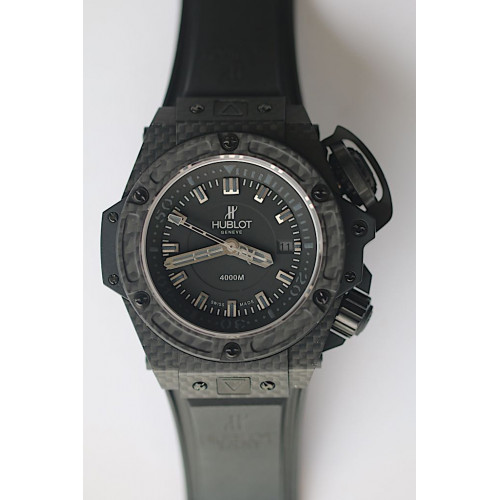 King Diver 48mm OceanGraphic 4000m Carbon Fiber Black Dial Grey Markers V6 A7750 Free Nylon Strap