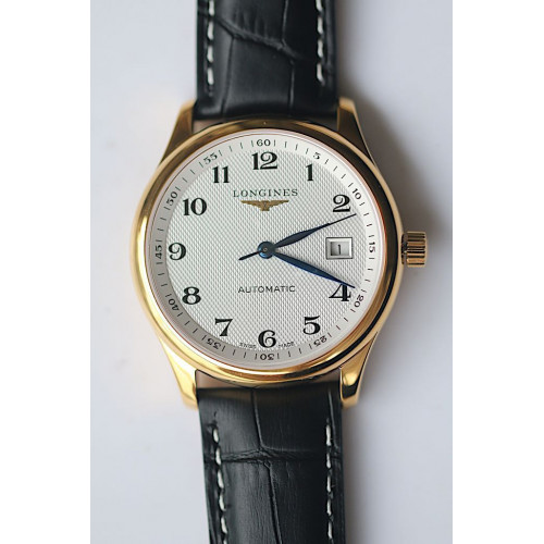 Longines Masters Collection YG Num Markers White Dial Leather JF