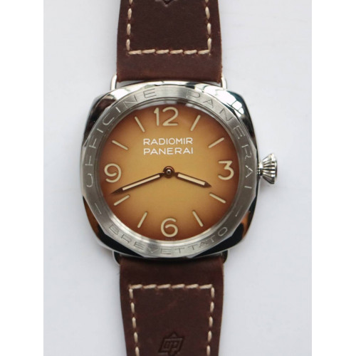 PAM687 Acciaio Brevettato 1:1 Best Edition Brown Dial Brown Leather Strap P.3000 Super Clone ZF