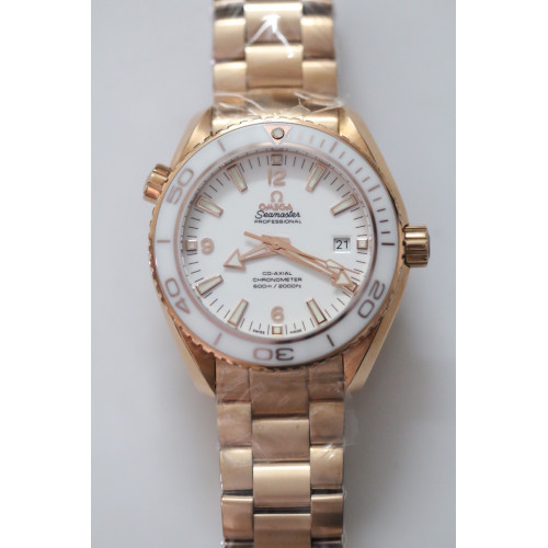 Planet Ocean Professional RG White Ceramic Bezel 45mm Bracelet A8501