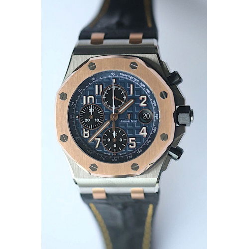 Royal Oak Offshore RG Bezel Blue Dial Leather JF A3126