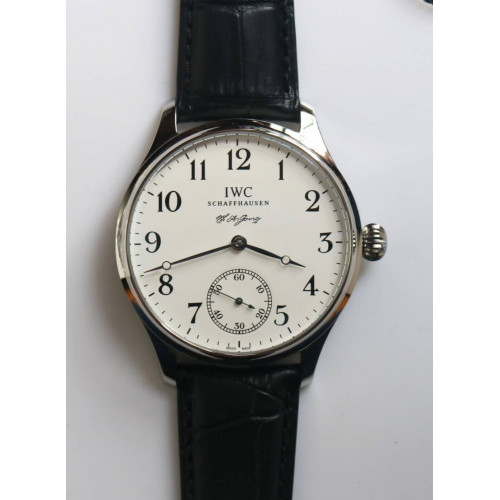 Portuguese IW544202 SS 1:1 Best Edition White Dial Black Leather Strap GSF 