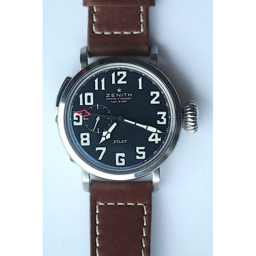 Pilot Type 20 GMT 47mm Black Dial Brown Leather AAAF