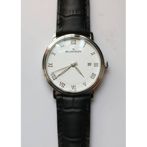 Villeret 6651 SS 1:1 Best Edition White Dial Black Leather Strap A1151 ZF