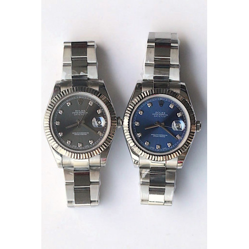 DateJust II 126333 41mm Diamond Markers Grey & Blue Bracelet A3136