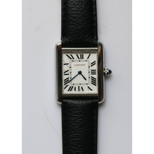 Tank Solo Ladies 31mm SS 1:1 Best Edition White Dial Black Leather Strap Ronda Quartz ZF 