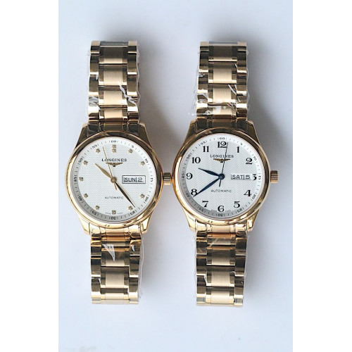 Longines Masters Collection DayDate YG White Dial Leather JF