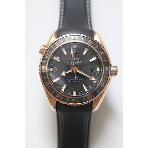Omega Seamaster Planet Ocean RG GMT 600M Leather Black A8615