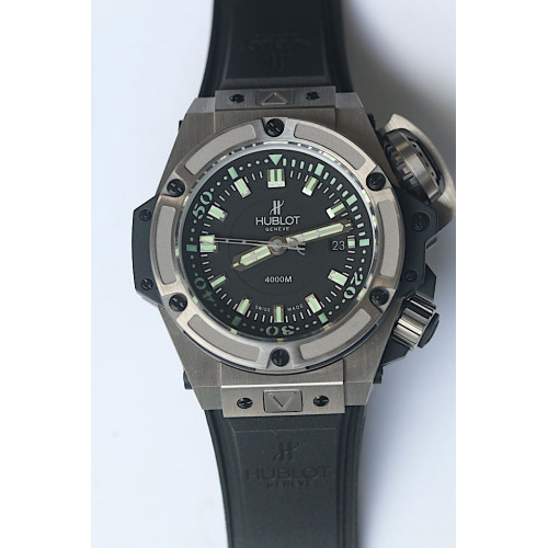 King Diver 4000m Titanium Black Dial Rubber V6 A7750 Free Nylon Strap