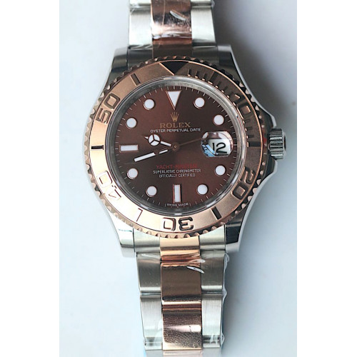 Rolex YachtMaster 116622 18K Rose Gold Wrapped Two Tone Brown Dial Bracelet BP SW2836