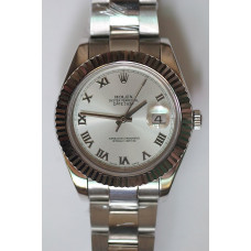 Rolex Oyster Fluted Roman White SS/SS a2836